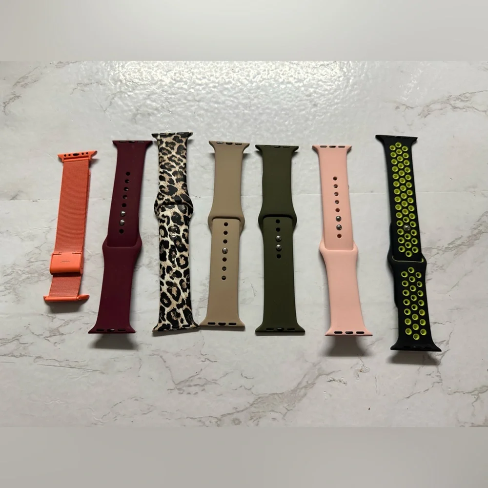 Apple Watch Band Collection - Red, Tan, Green, Leopard, Pink, Black
